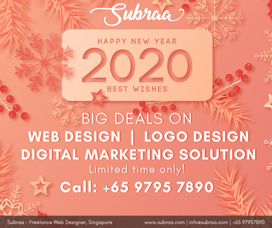 New Year 2020 Website Design - Logo Design - Digital Marketing Promotions in Singapore by Subraa