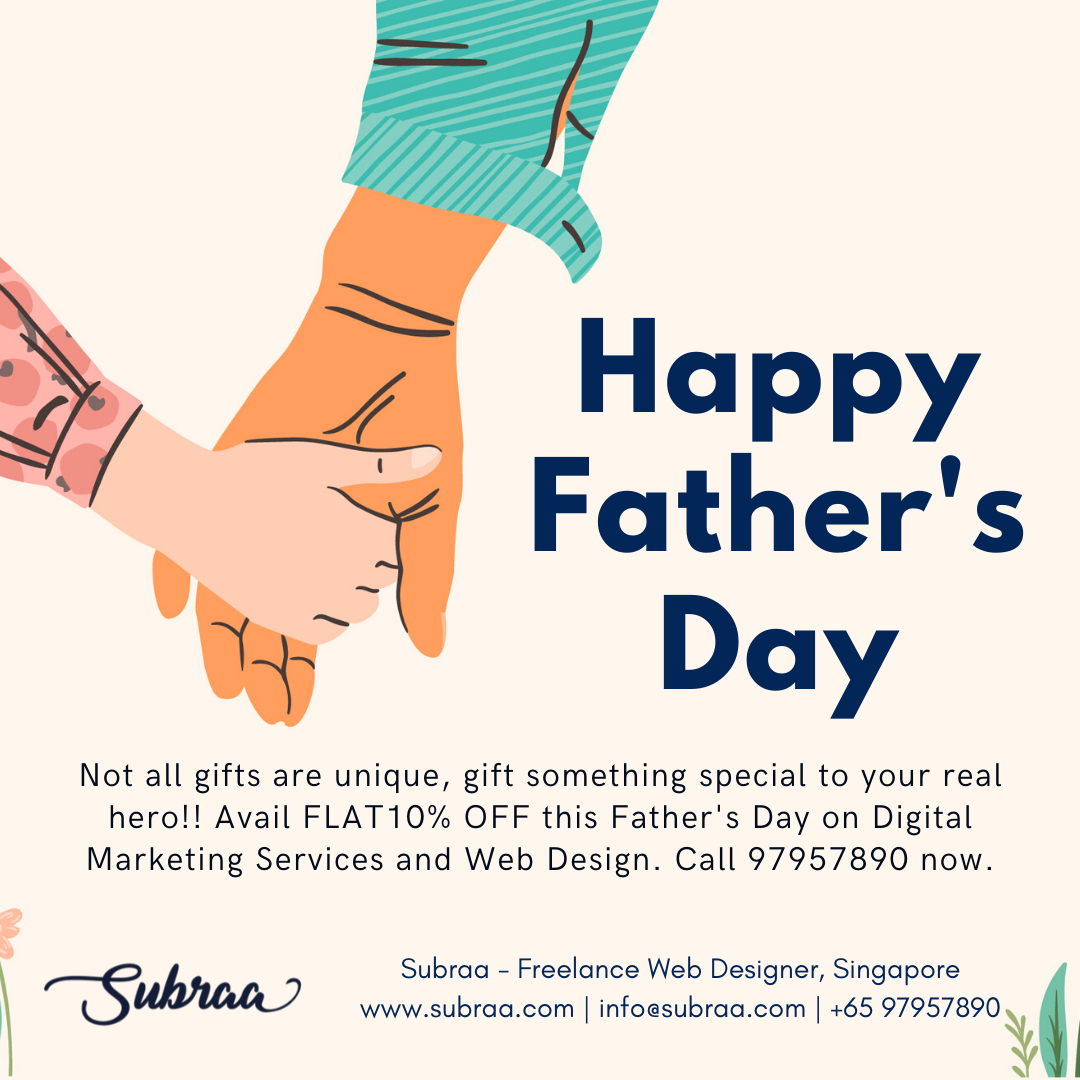 Father's Day Website Design Promotion - Subraa