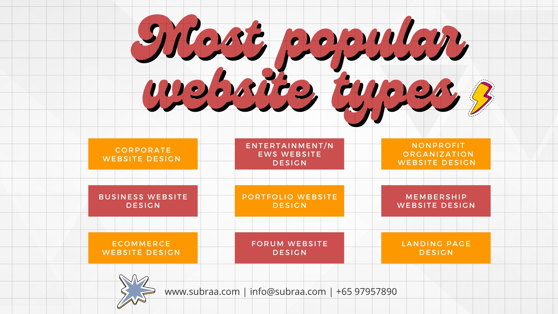 Popular Website Design Types in Singapore - Subraa