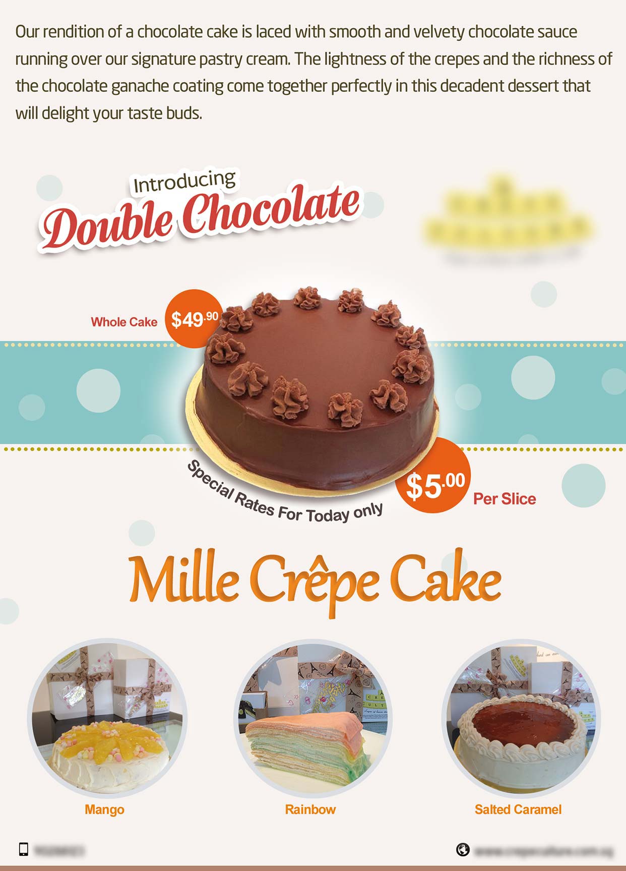 Flyer Design for Cake Shop in Singapore