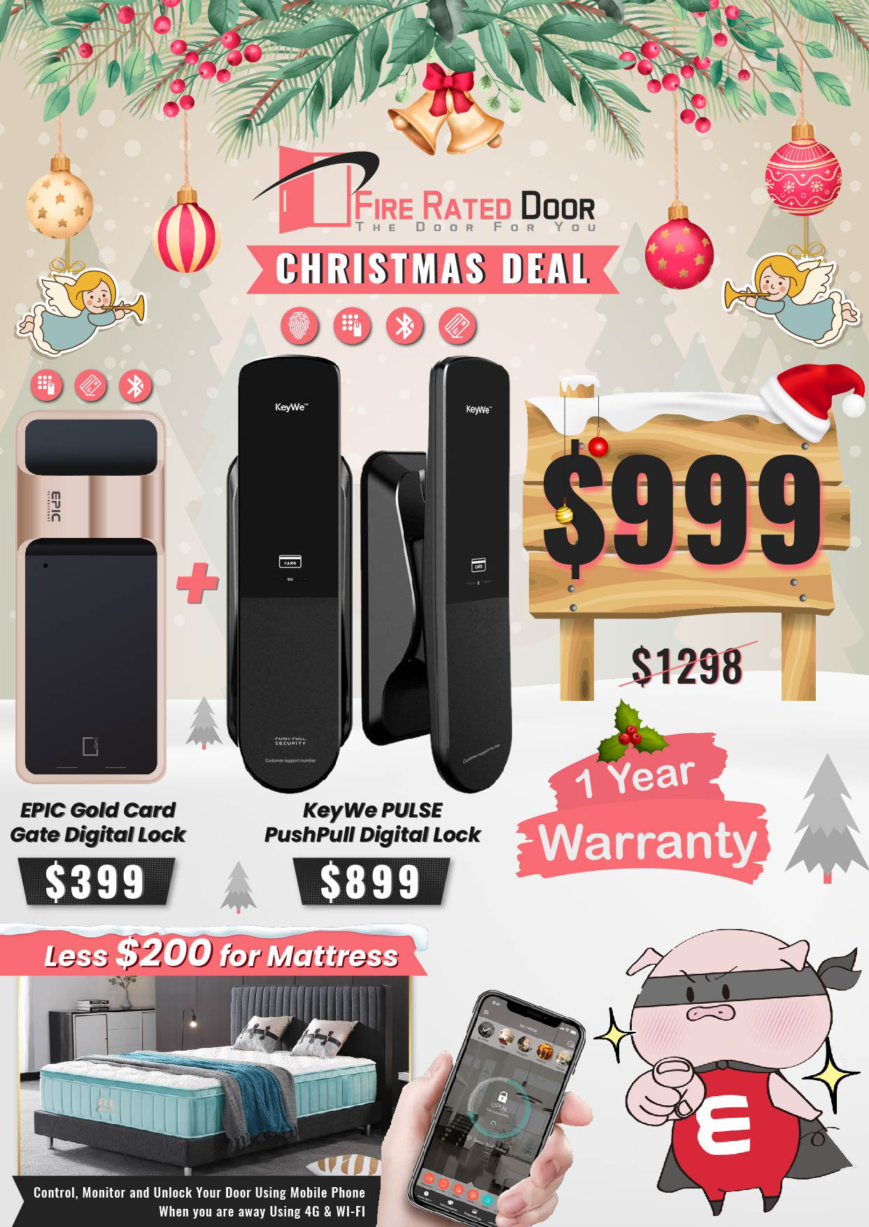 Flyer Design for Digital Lock Christmas Offer