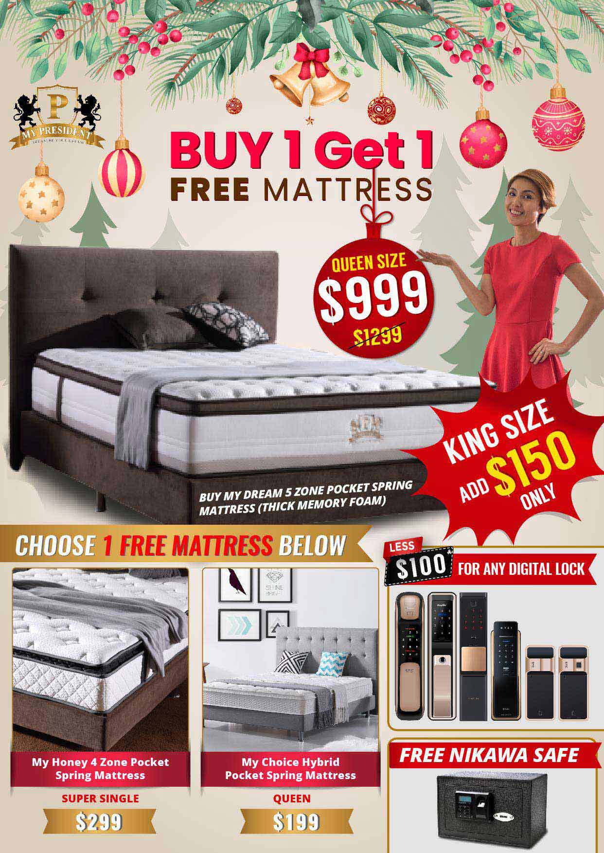 Flyer Design for Mattress Christmas Promotions