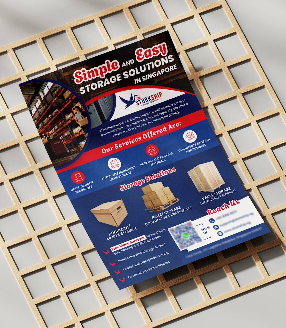 Flyer Design for Storage Solutions Company in Singapore