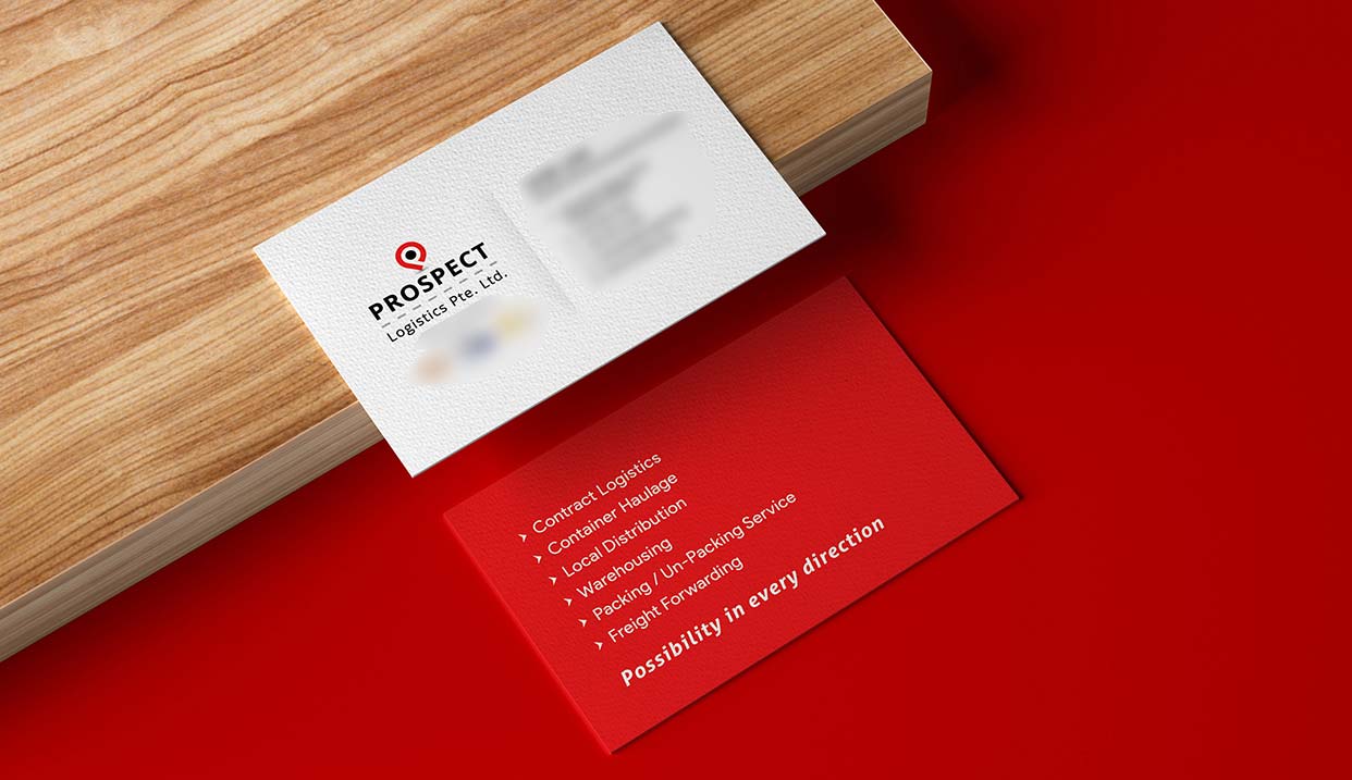 Business Card Design for Logistics Company in Singapore