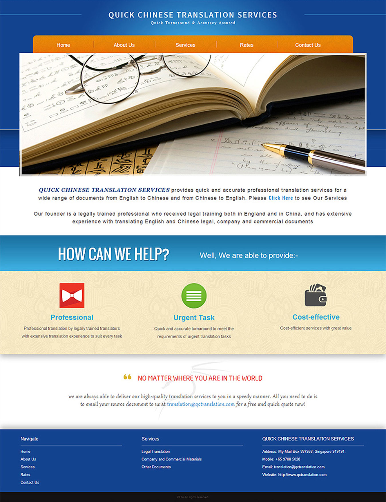 Static Website Design and Development for Translation Services Company in Singapore