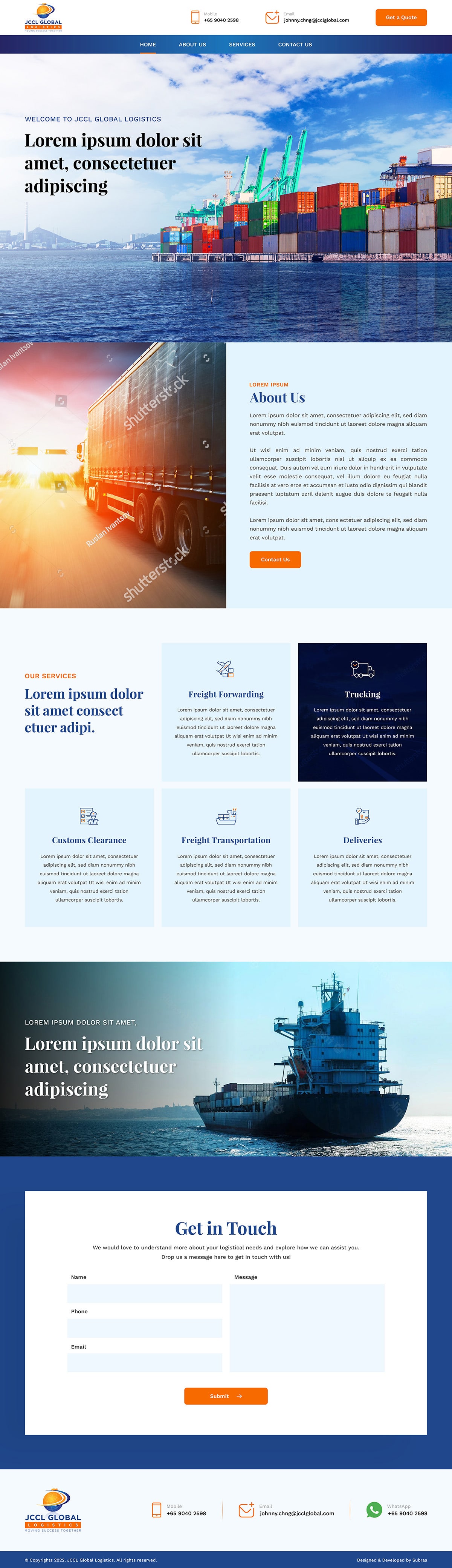 Website Design for Logistics Company in Singapore