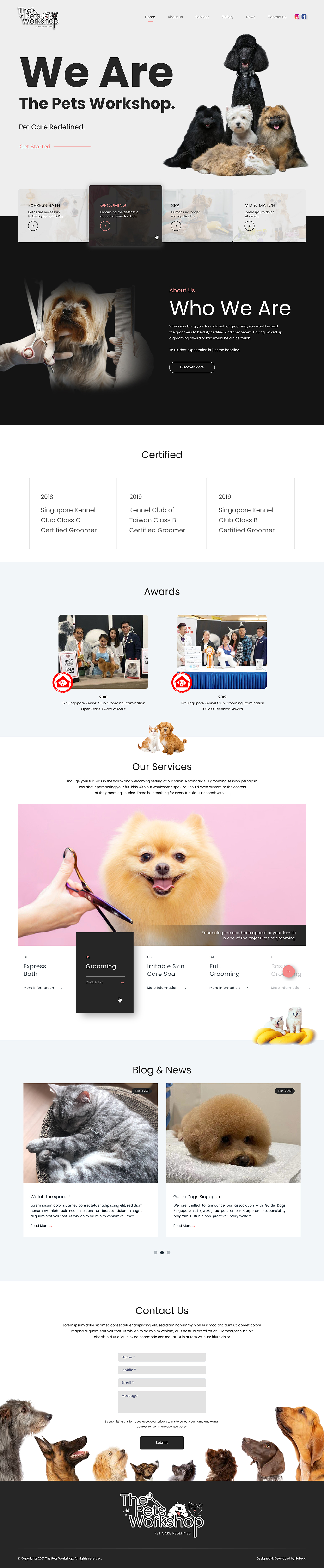 WordPress CMS Website Design for Pet Groomer in Singapore