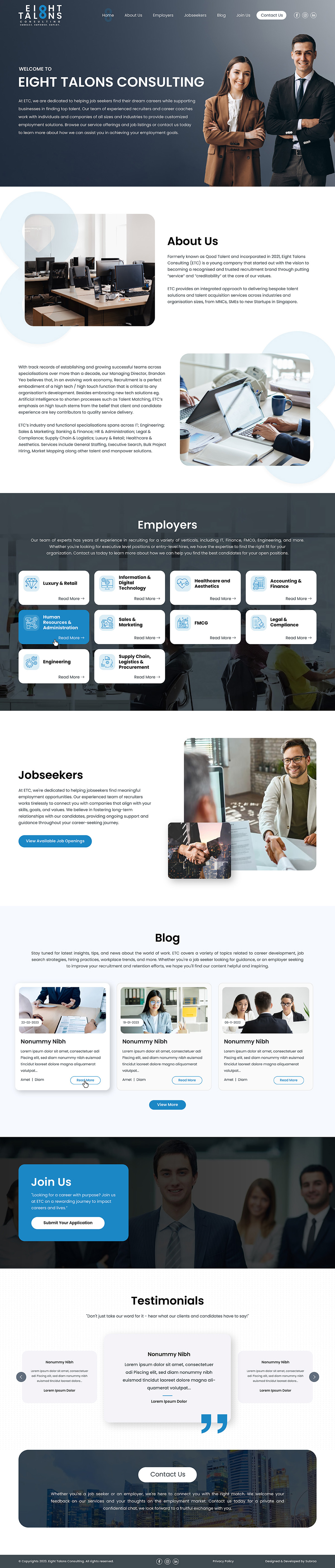 WordPress CMS Website Design for Recruitment Company Singapore