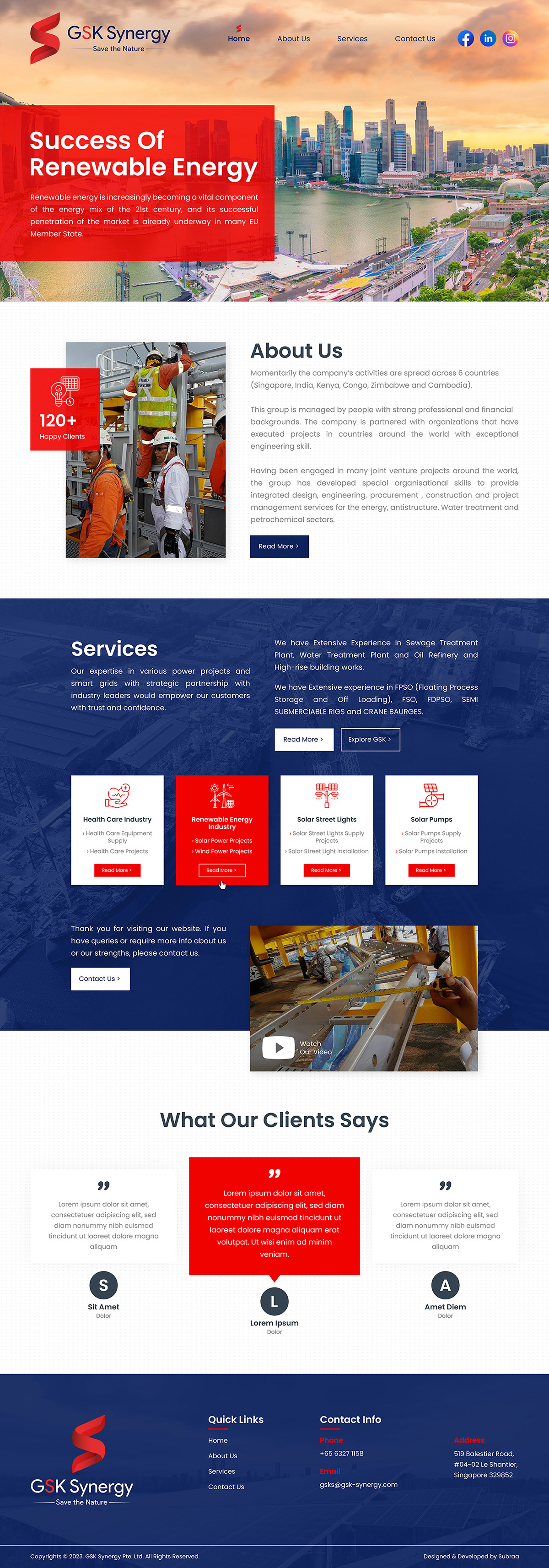 WordPress CMS Website Design for Renewable Energy in Singapore