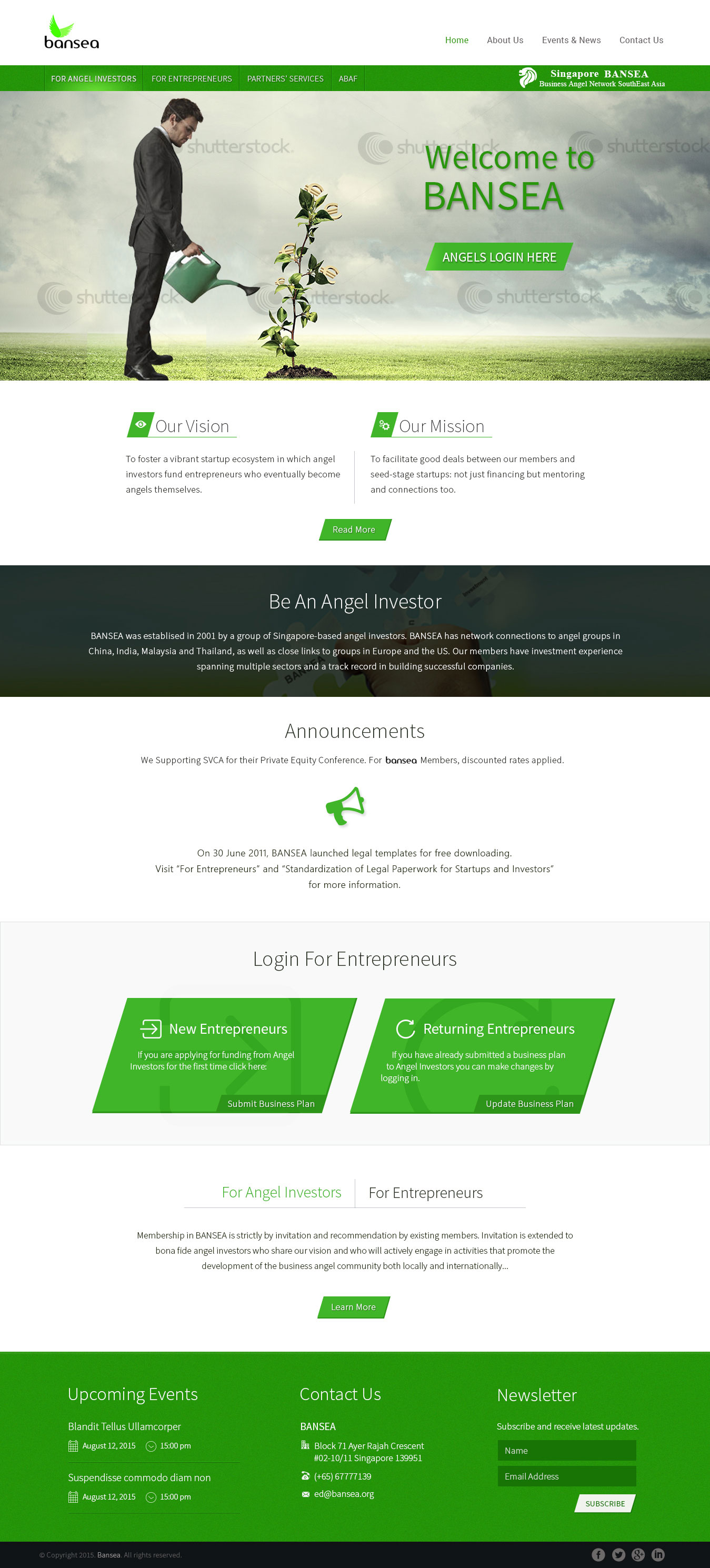 WordPress CMS Website for Angel Investment Company