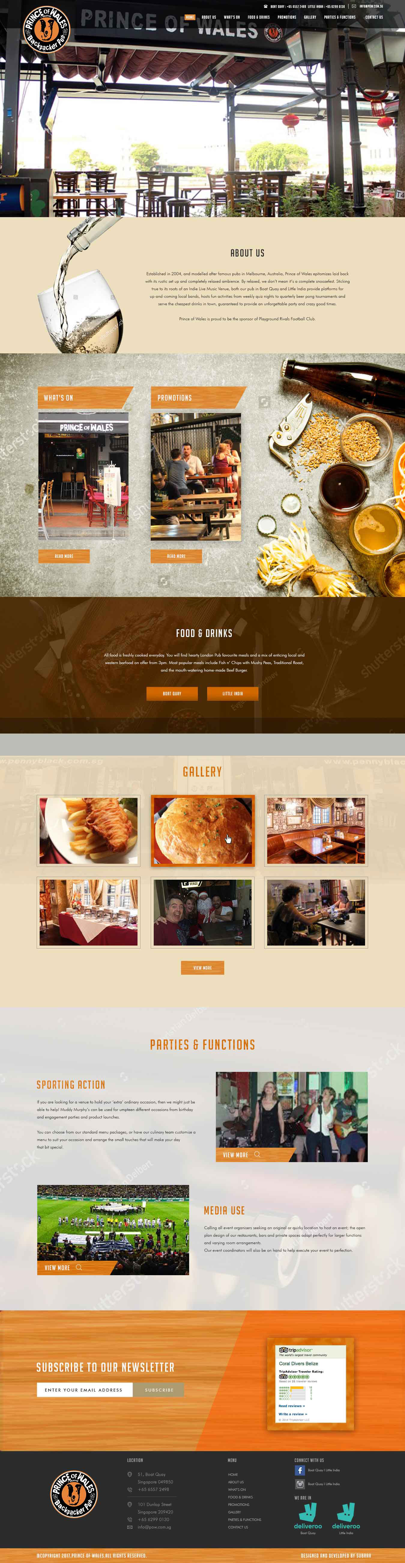 WordPress CMS Website for POW Restaurant